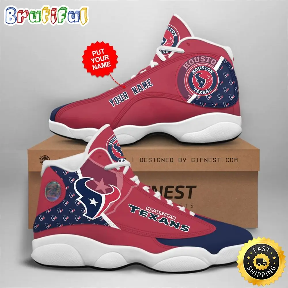 NFL Houston Texans Custom Name Air Jordan 13 Shoes V1