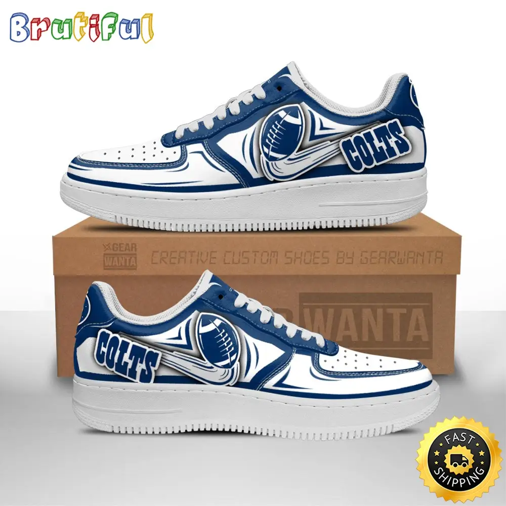 NFL Indianapolis Colts Air Force 1 Shoes Football Sneaker Shoes NFL Indianapolis Colts Air Force 1 Shoes Football Sneaker Shoes - Image 1