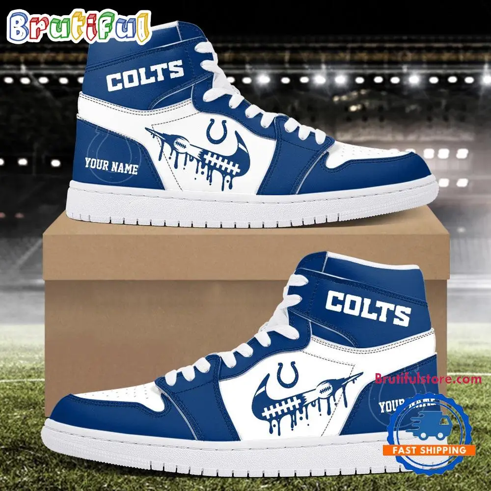 NFL Indianapolis Colts New Season Custom Air Jordan 1 Hightop Shoes