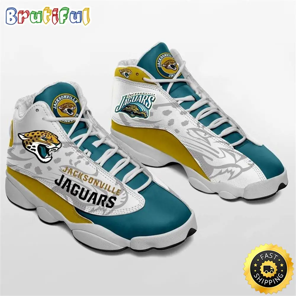 NFL Jacksonville Jaguars Air Jordan 13 Shoes V2 NFL Jacksonville Jaguars Air Jordan 13 Shoes V2 - Image 1