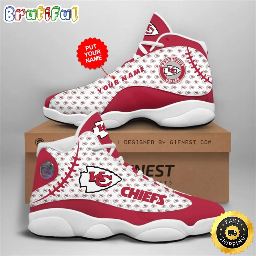 NFL Kansas City Chiefs Custom Name Air Jordan 13 Shoes V4 NFL Kansas City Chiefs Custom Name Air Jordan 13 Shoes V4 - Image 1
