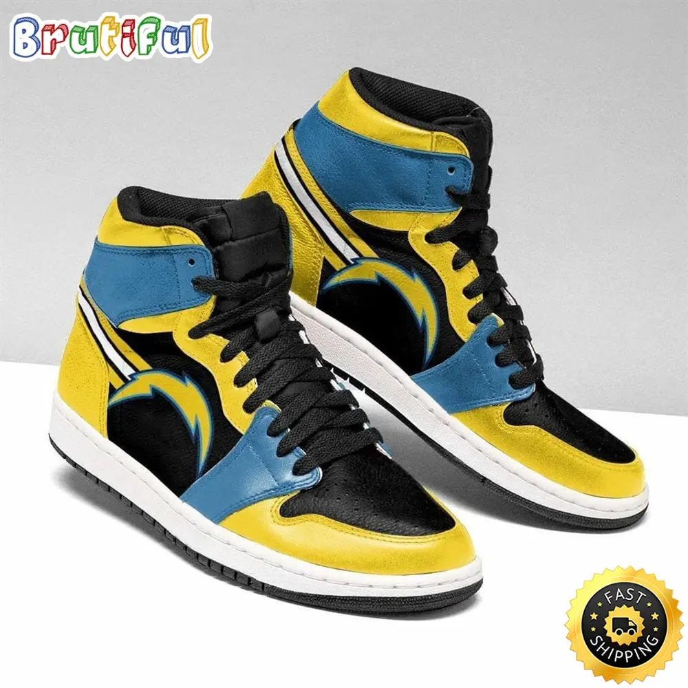 NFL Los Angeles Chargers Gold Black Air Jordan 1 High Sneakers