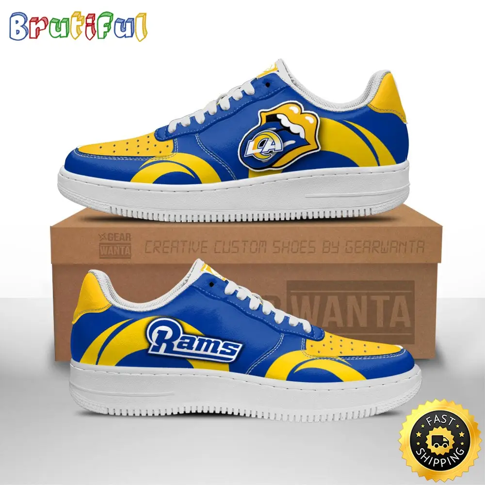 NFL Los Angeles Rams Air Force 1 Shoes Sexy Lips For Fans NFL Los Angeles Rams Air Force 1 Shoes Sexy Lips For Fans - Image 1