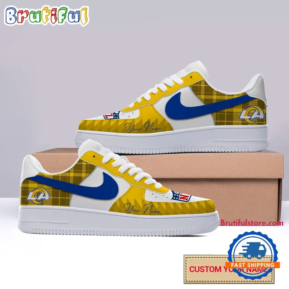 NFL Los Angeles Rams Christmas Logo Pattern Custom Air Force 1 Shoes Sneaker