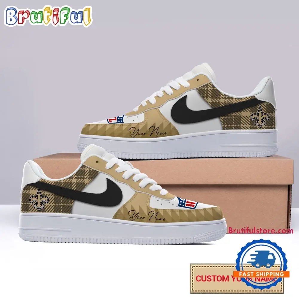 NFL New Orlearns Saints Christmas Logo Pattern Custom Air Force 1 Shoes Sneaker