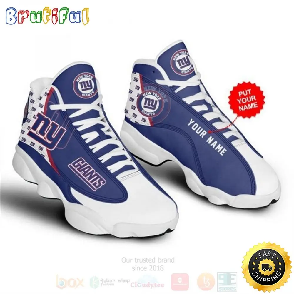 Nfl New York Giants Football Custom Name Air Jordan 13 Shoes Nfl New York Giants Football Custom Name Air Jordan 13 Shoes - Image 1