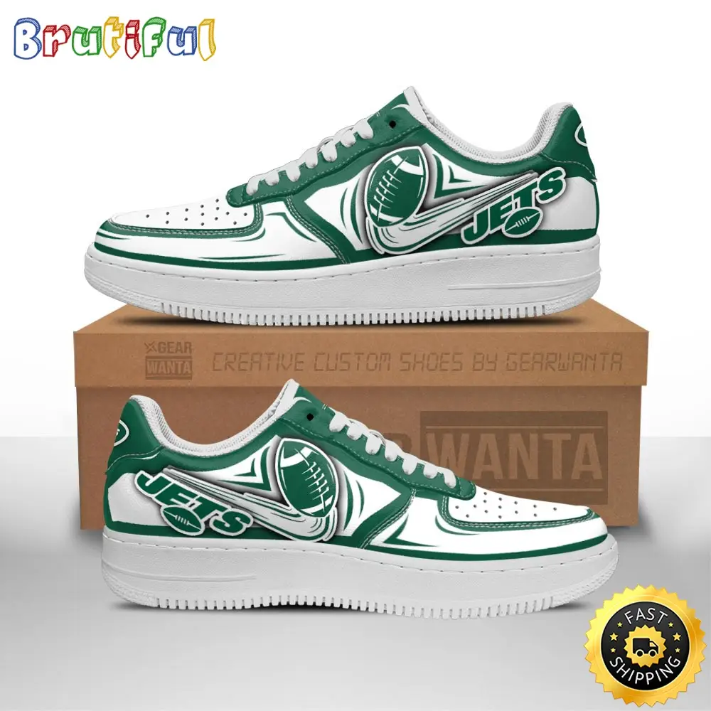 NFL New York Jets Air Force 1 Shoes Football Sneaker Shoes NFL New York Jets Air Force 1 Shoes Football Sneaker Shoes - Image 1