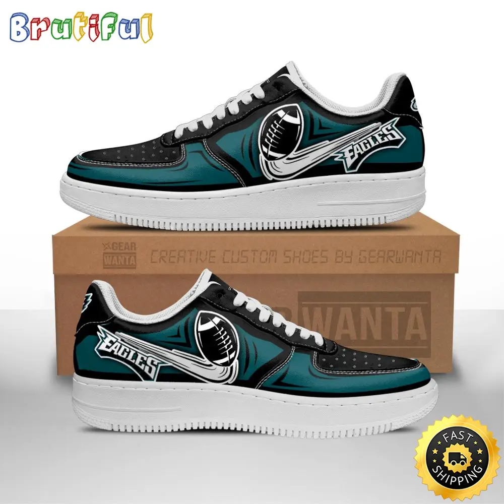 NFL Philadelphia Eagles Air Force 1 Shoes Football Sneaker Shoes NFL Philadelphia Eagles Air Force 1 Shoes Football Sneaker Shoes - Image 1