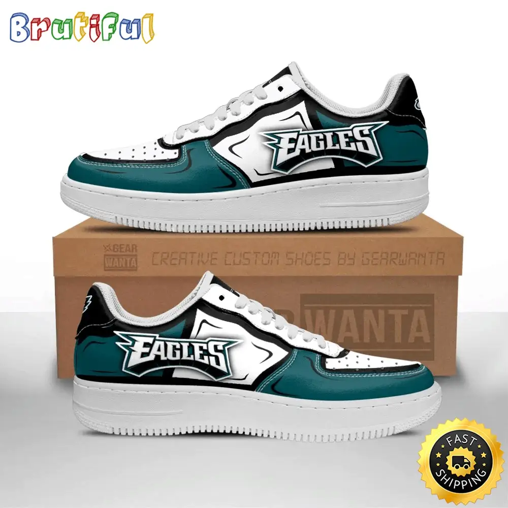 NFL Philadelphia Eagles Air Force 1 Shoes Football Sports Sneaker Shoes NFL Philadelphia Eagles Air Force 1 Shoes Football Sports Sneaker Shoes - Image 1