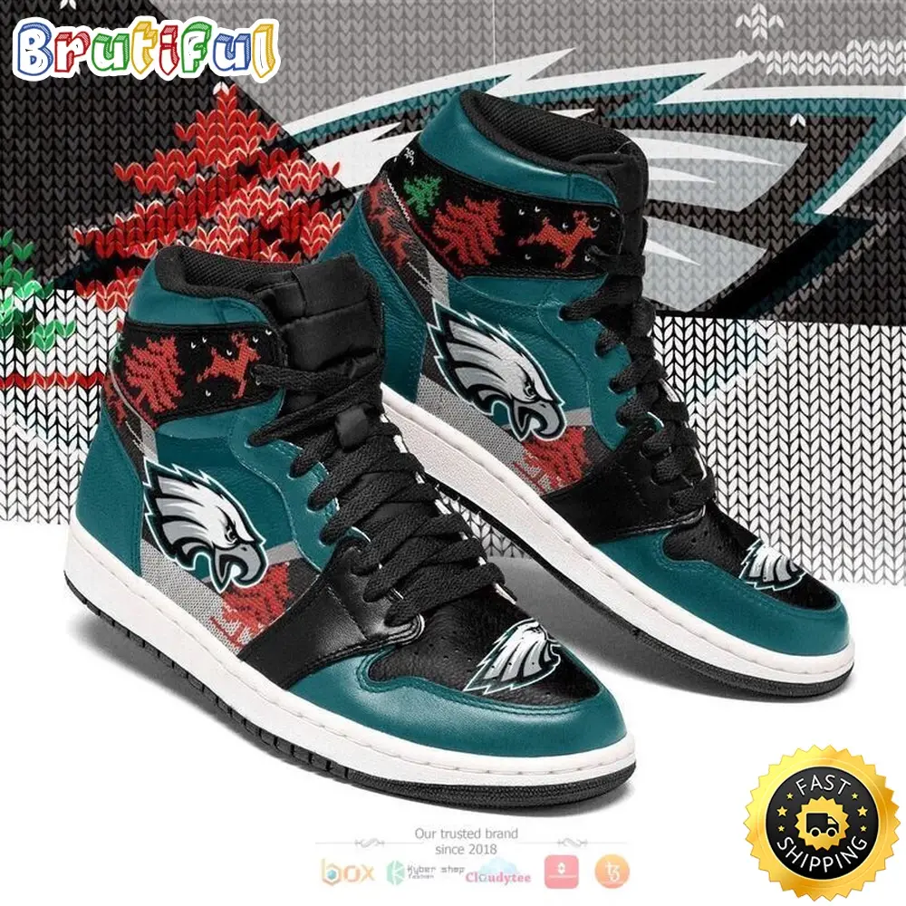 NFL Philadelphia Eagles Christmas Air Jordan 1 High Sneakers