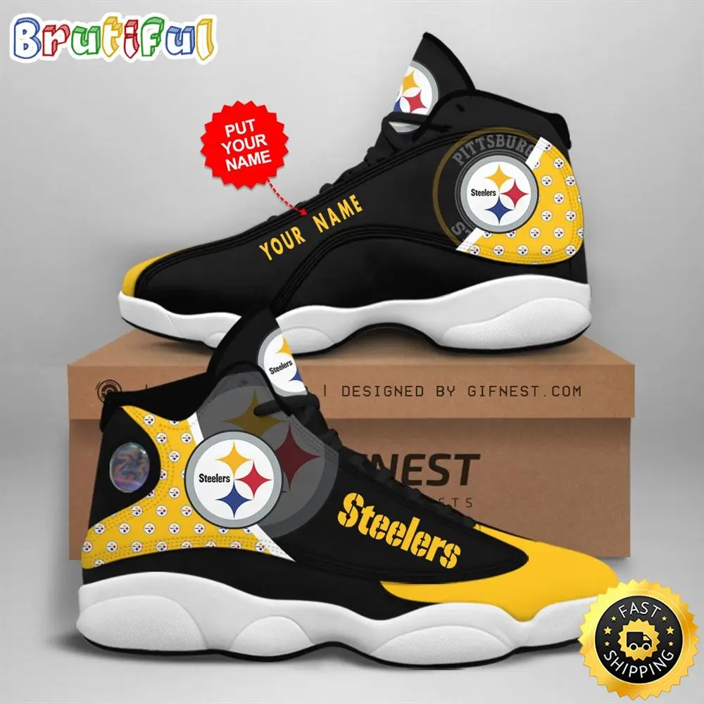 NFL Pittsburgh Steelers Custom Name Air Jordan 13 Shoes V1 NFL Pittsburgh Steelers Custom Name Air Jordan 13 Shoes V1 - Image 1