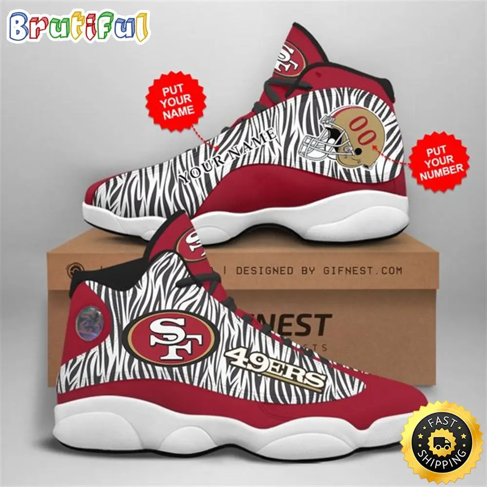 NFL San Francisco 49ers Custom Name Number Air Jordan 13 Shoes V3 NFL San Francisco 49ers Custom Name Number Air Jordan 13 Shoes V3 - Image 1