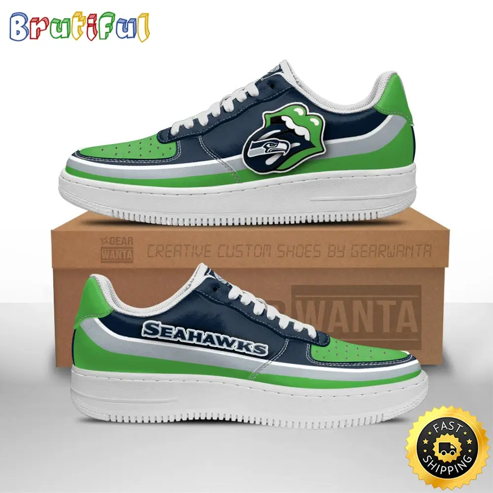 NFL Seattle Seahawks Air Force 1 Shoes Sexy Lips For Fans NFL Seattle Seahawks Air Force 1 Shoes Sexy Lips For Fans - Image 1