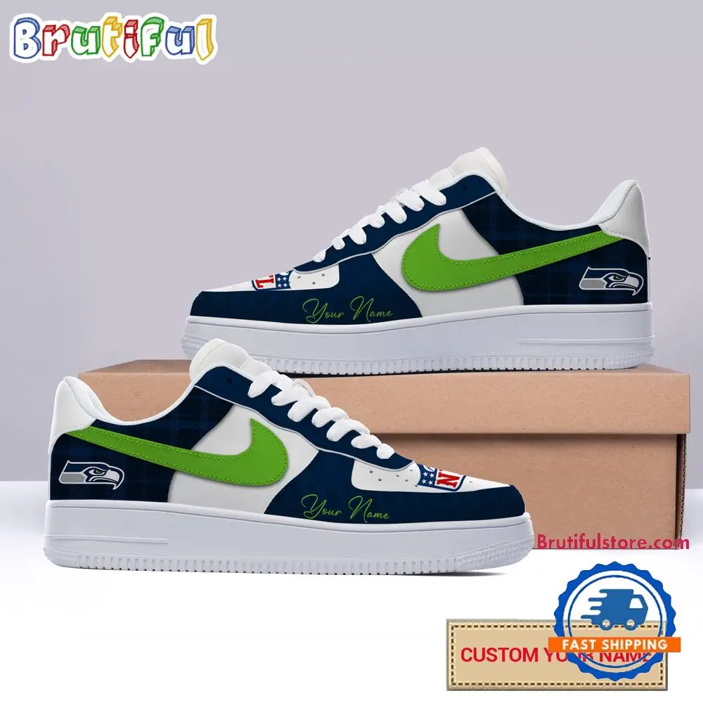 NFL Seattle Seahawks Christmas Logo Pattern Custom Air Force 1 Shoes Sneaker NFL Seattle Seahawks Christmas Logo Pattern Custom Air Force 1 Shoes Sneaker - Image 1