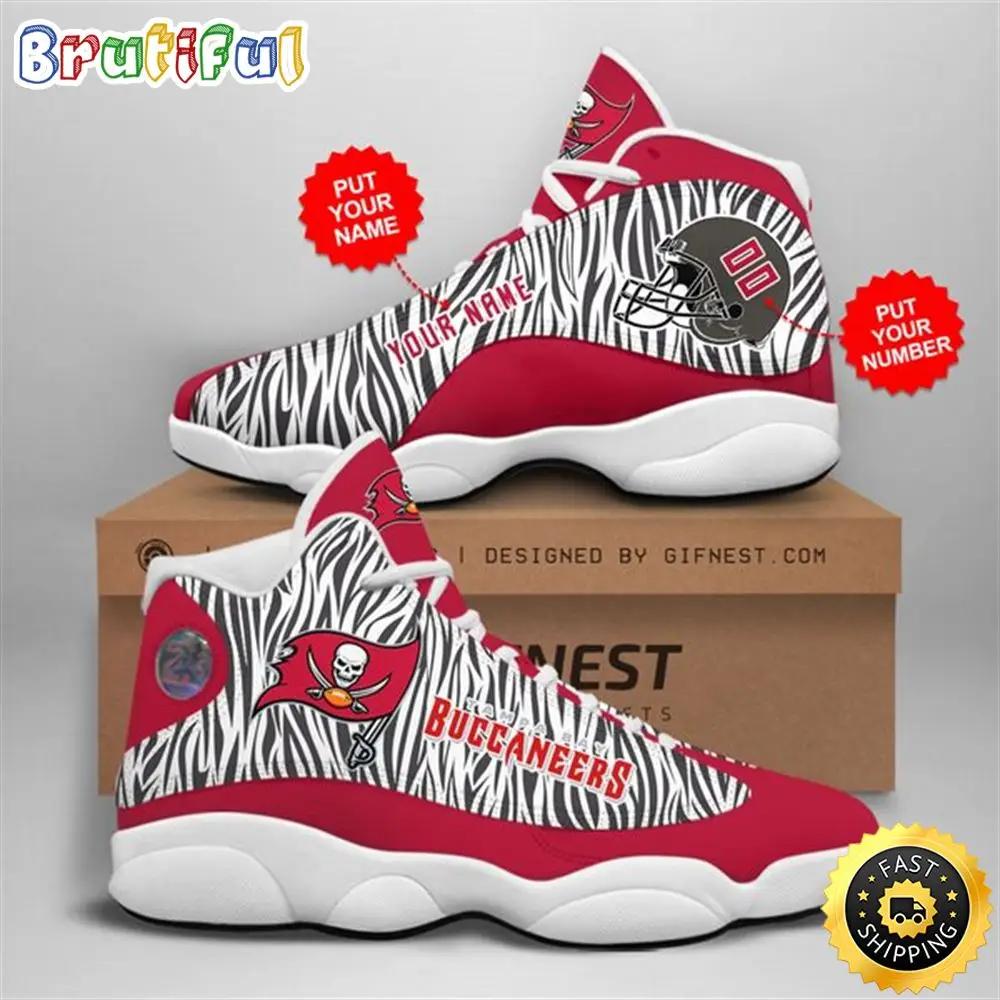 NFL Tampa Bay Buccaneers Custom Name Number Air Jordan 13 Shoes V2