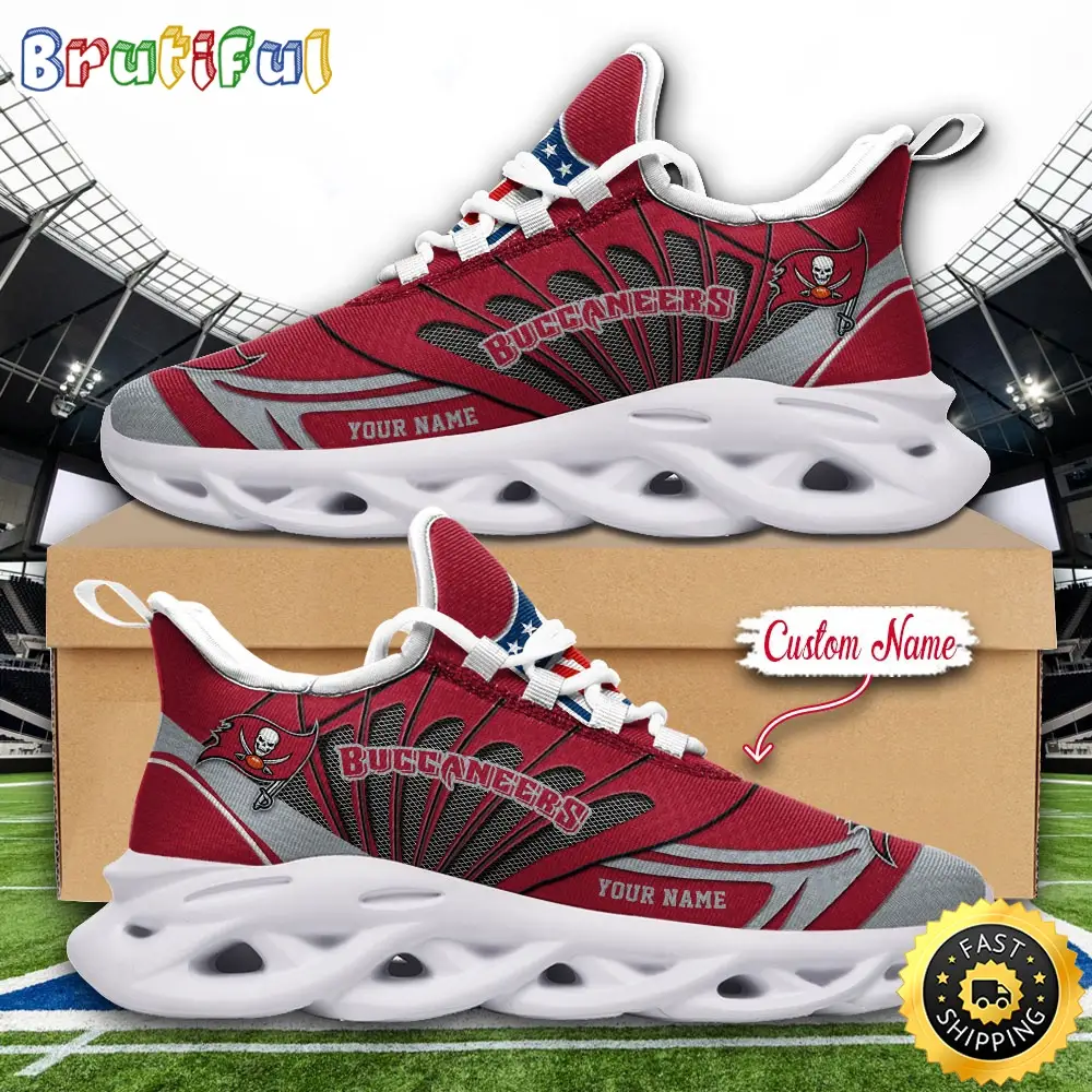 NFL Tampa Bay Buccaneers Max Soul Shoes Custom Name Football Shoes Sports