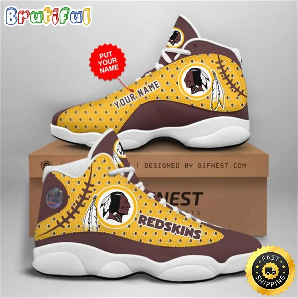 NFL Washington Redskins Custom Name Air Jordan 13 Shoes V4 NFL Washington Redskins Custom Name Air Jordan 13 Shoes V4 - Image 1
