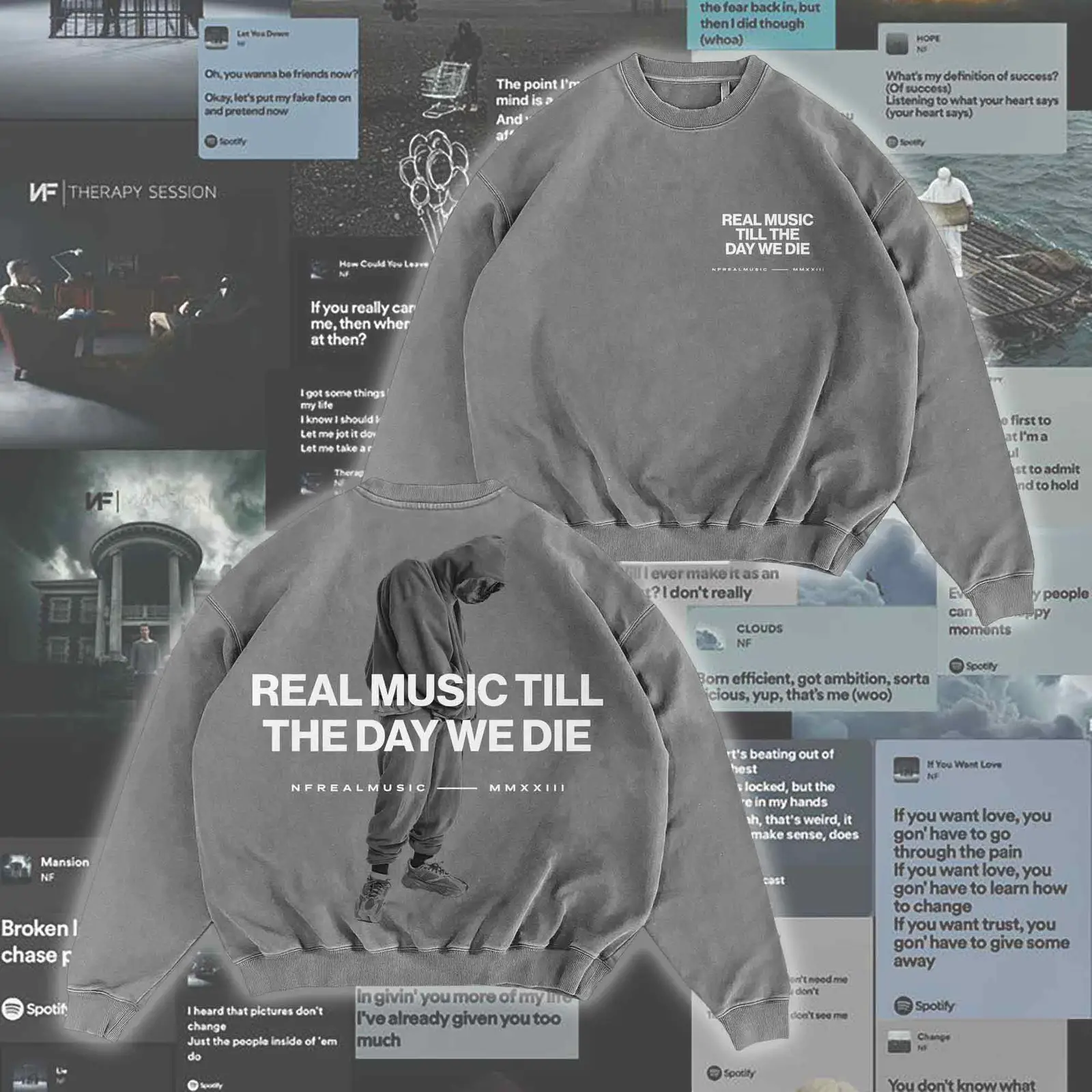 NFRealMusic Merchandise Sweatshirt Real Music Till The Day We Die Apparel Gift For Son
