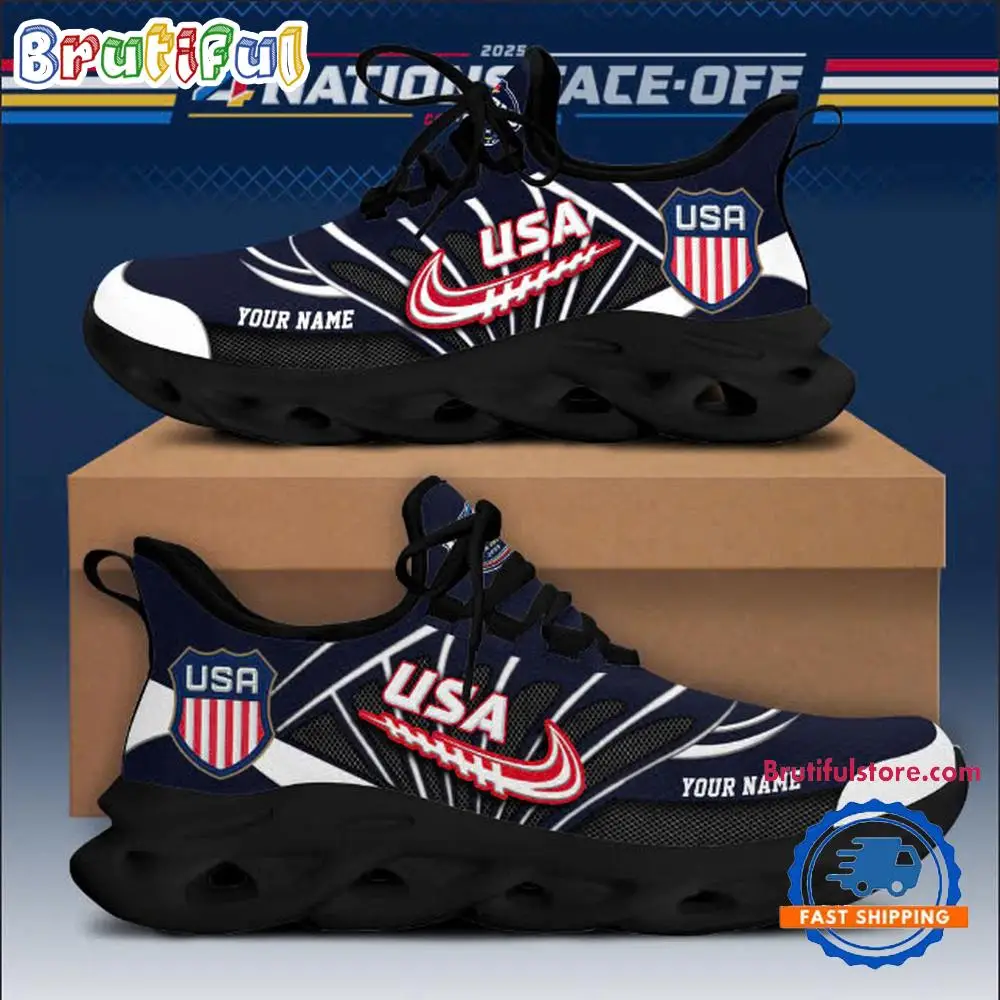 NHL 4 Nations Faceoff USA Personalized Max Soul Shoes