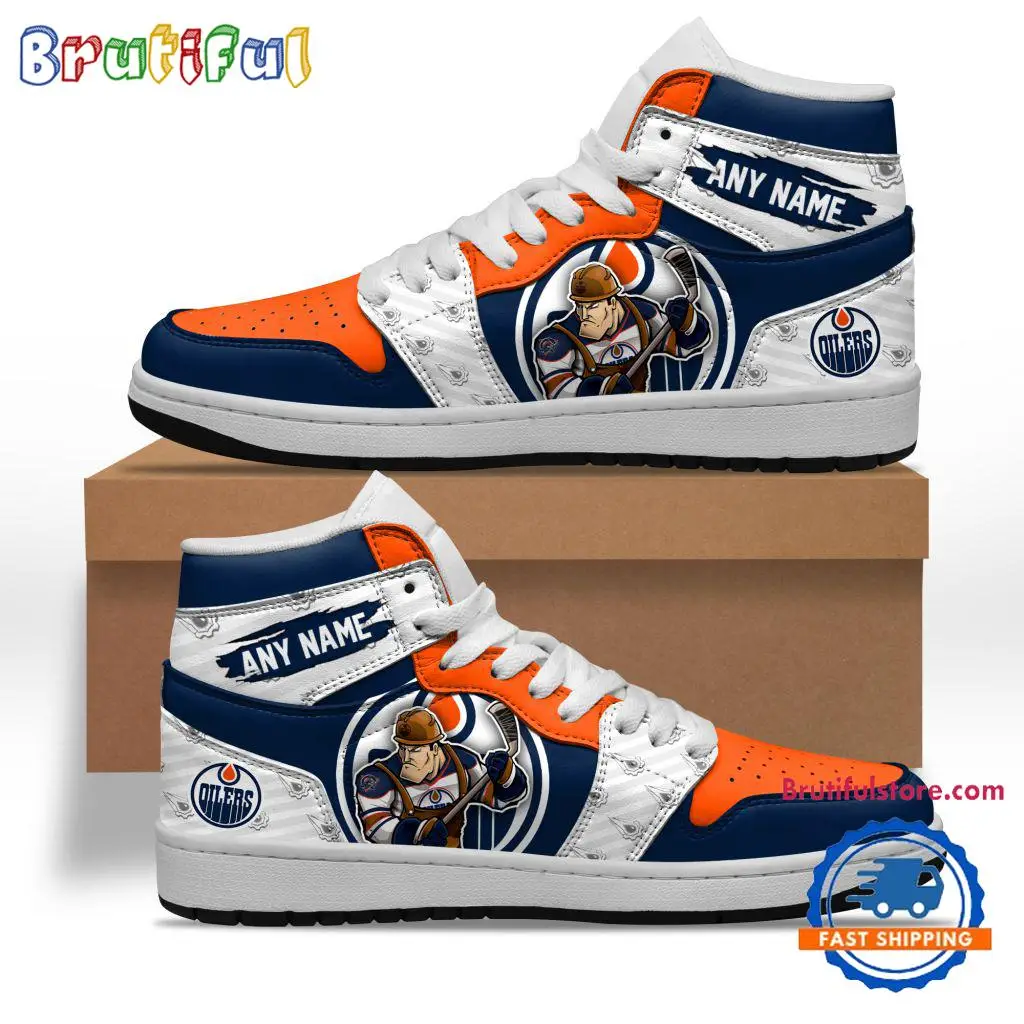 NHL Edmonton Oilers Team Mascot Design Air Jordan 1 Hightop Shoes NHL Edmonton Oilers Team Mascot Design Air Jordan 1 Hightop Shoes - Image 1