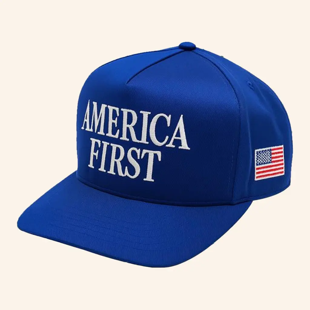 Nick Fuentes Merch Official Blue America First Snapback Hat Embroidered Gifts For Father Nick Fuentes Merch Official Blue America First Snapback Hat Embroidered Gifts For Father - Image 1
