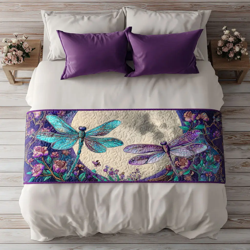 Night Blossom Quilted Bed Runner Night Blossom Floral Gift