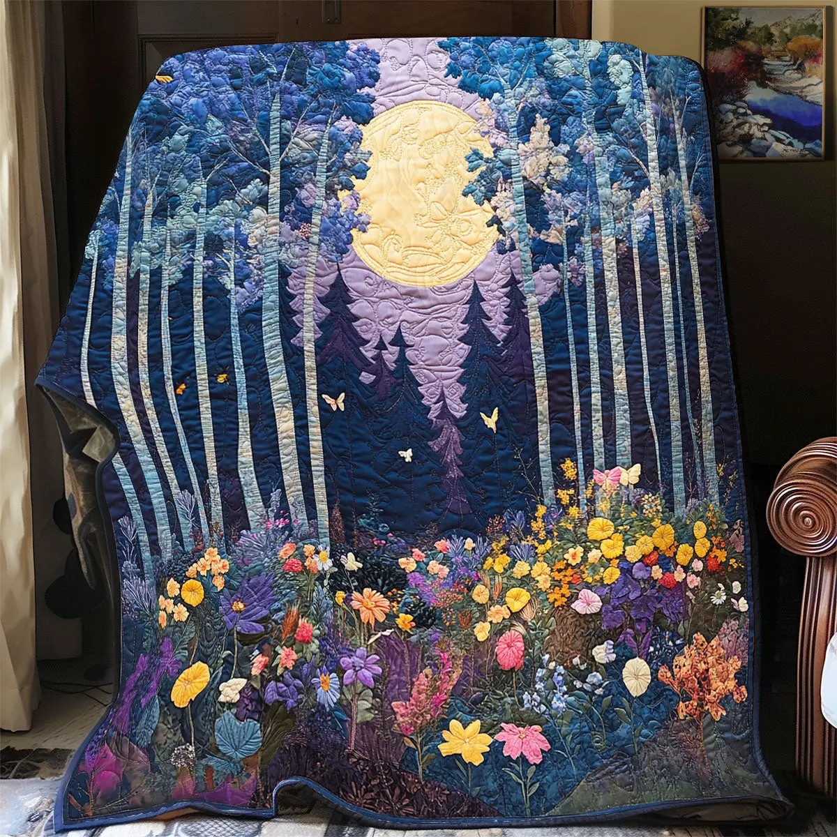 Night Flower Forest Quilt Blankets Throws And Blankets Mothers Day Gift For My Daughter