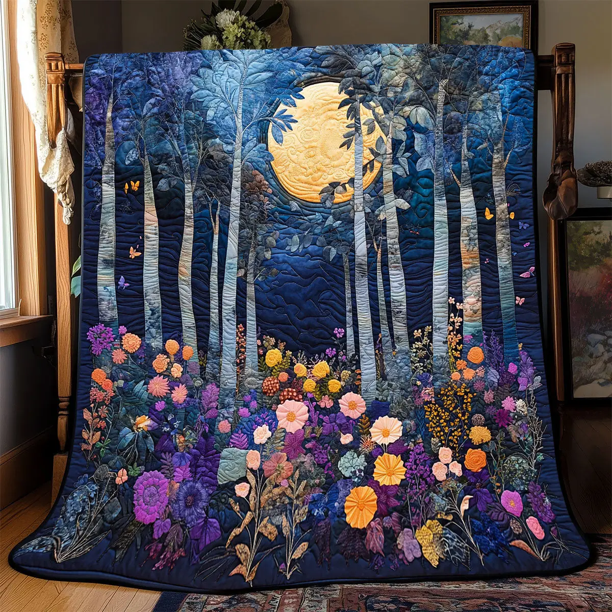 Night Flower Forest Quilt Blankets Throws And Blankets Special Mother's Day Gifts For Mom