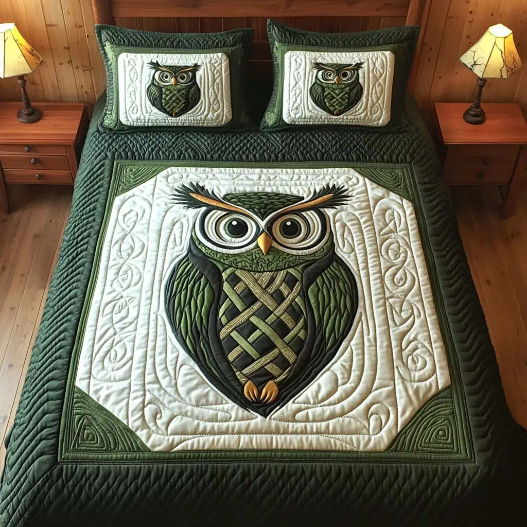 Night Watch Quilted Bedding Set Perfect Housewarming Gift for a Cozy Bedroom