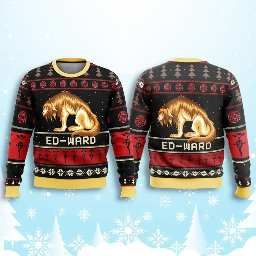 Nina Tucker Ed Ward Fullmetal Alchemist Ugly Christmas Sweater Christmas Present For Dad - WearandDecor