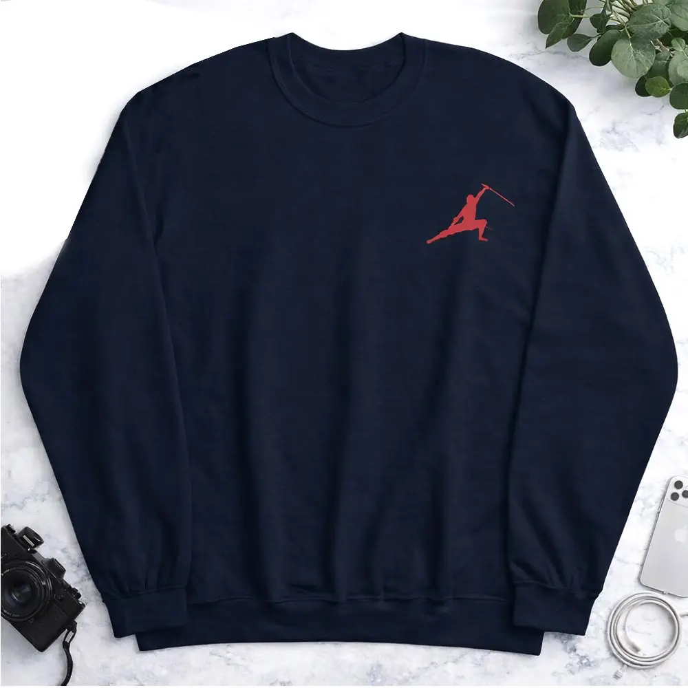 Ninja Warrior Silhouette Sweatshirt Samurai Fencing Merch Unique Gift For Martial Arts Fans
