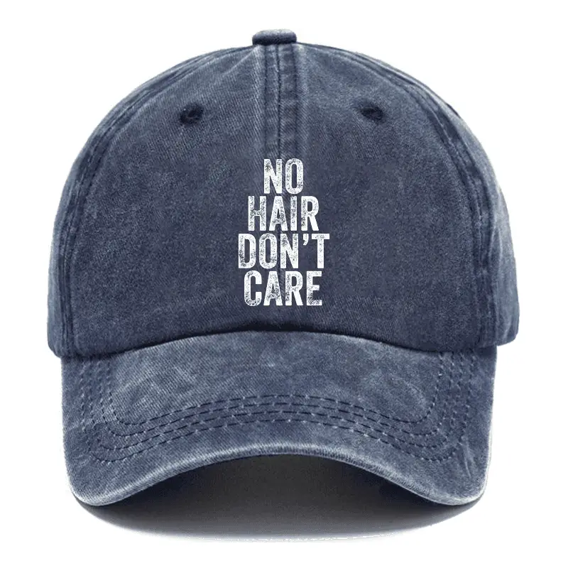 No Hair Don't Care Cap Sarcastic Humor Tee for Men – Funny Saying Shirt