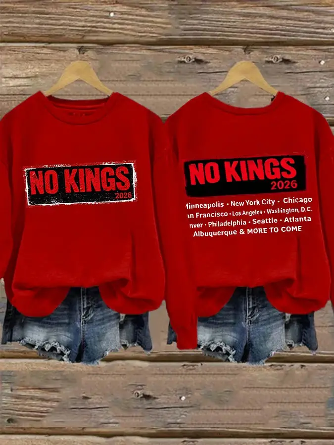No Kings 2026 Sweatshirt No Kings Protest March Apparel Gifts For Anti MAGA