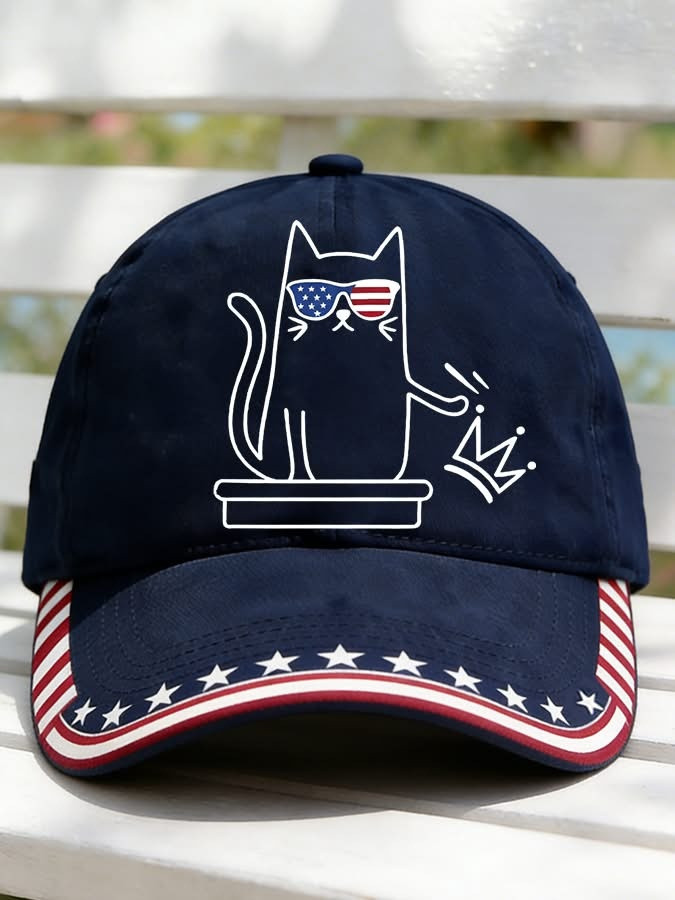 No Kings Hat Cat Nope Kings In America Baseball Cap Anti Authoritarian Protest Merch