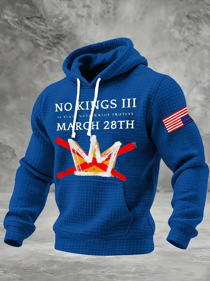 No Kings III 50 State Nationwide Protest March 28th Hoodie Men's FDT Anti Trump Clothing