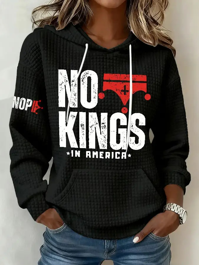 No Kings In America Protest Hoodie Patriotic Clothing Resistance Clothing Best Gift For Supporters