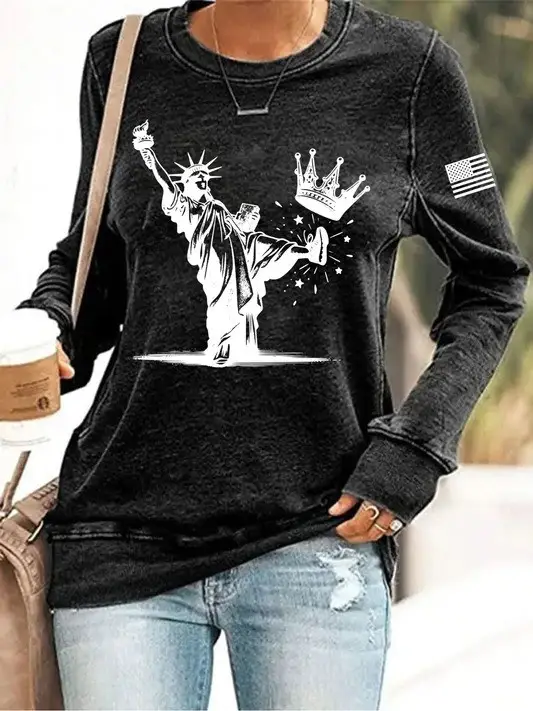 No Kings Statue of Liberty Sweatshirt No Kings Protest Shirt Anti Fascist Merch Mom Gift Ideas