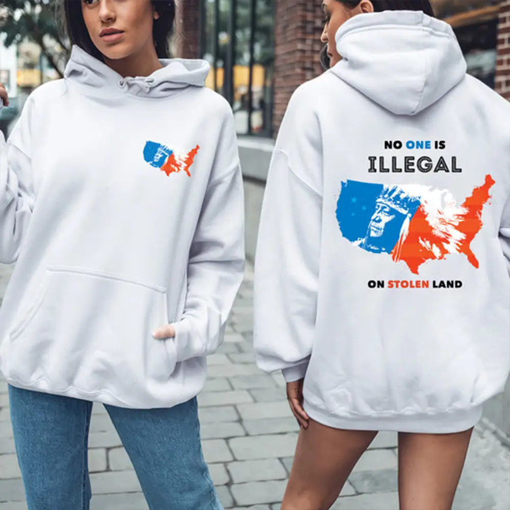 No One Is Illegal On Stolen Land Hoodie Native American Heritage Month Anti ICE Merch No One Is Illegal On Stolen Land Hoodie Native American Heritage Month Anti ICE Merch - Image 1