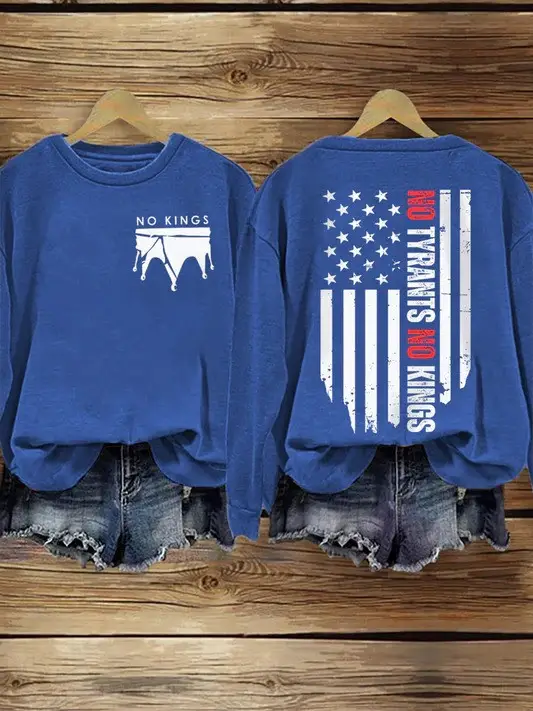 No Tyrants No Kings Sweatshirt No Kings Clothing FDT Merch Patriotic Gift Ideas