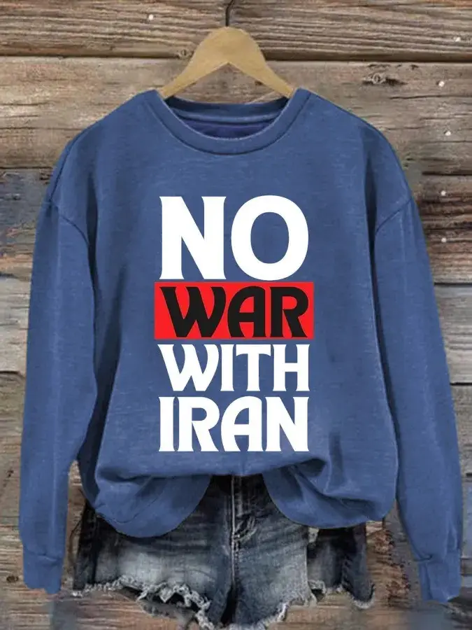 No War With Iran Sweatshirt Womens Stop The War In Iran Crewneck FDT Merch No War With Iran Sweatshirt Womens Stop The War In Iran Crewneck FDT Merch - Image 1