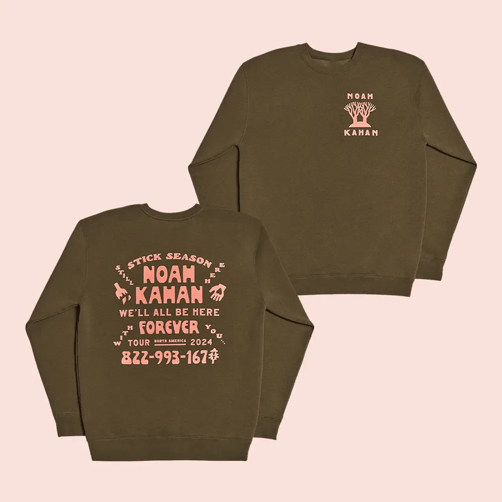 Noah Kahan Merch We'll All Be Here Forever Tour Sweatshirt Best Gifts For Music Lovers