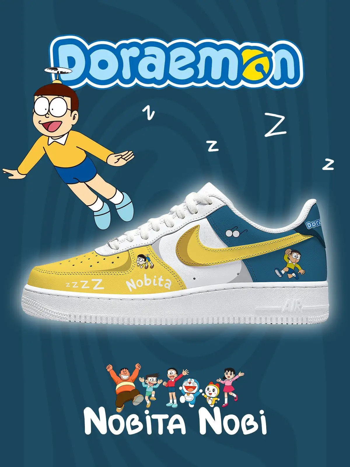 Nobita Nobi Air Force 1 Shoes Sneakers