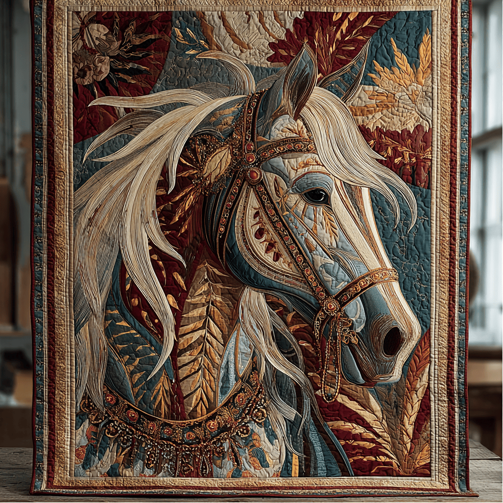 Noble Horse Quilted Blanket Christmas Throw Blanket Best Presents For Lion Lovers Birthday