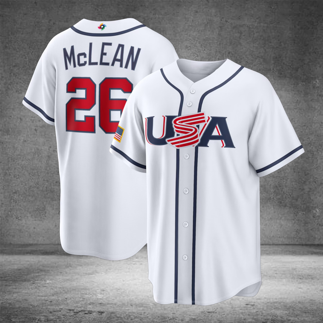Nolan McLean USA Baseball 2026 World Baseball Classic Home Stadium Jersey Team USA Outfit