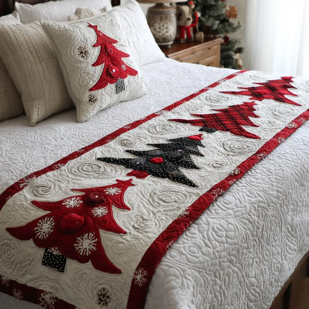 Nordic Noel Quilted Bed Runner Nordic Noel Christmas Gift for Family