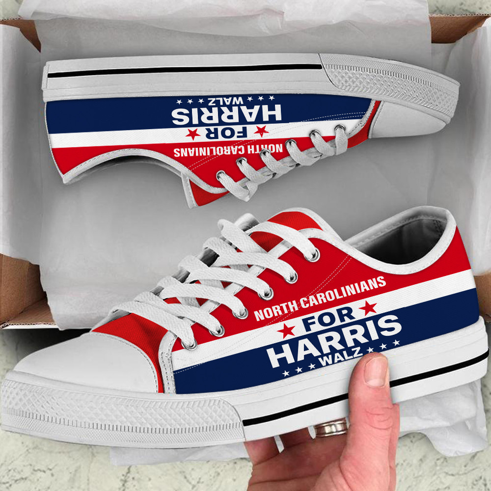 North Carolinians For Harris Walz 2024 Low Top Shoes North Carolinians Support Harris Walz Political Shoes