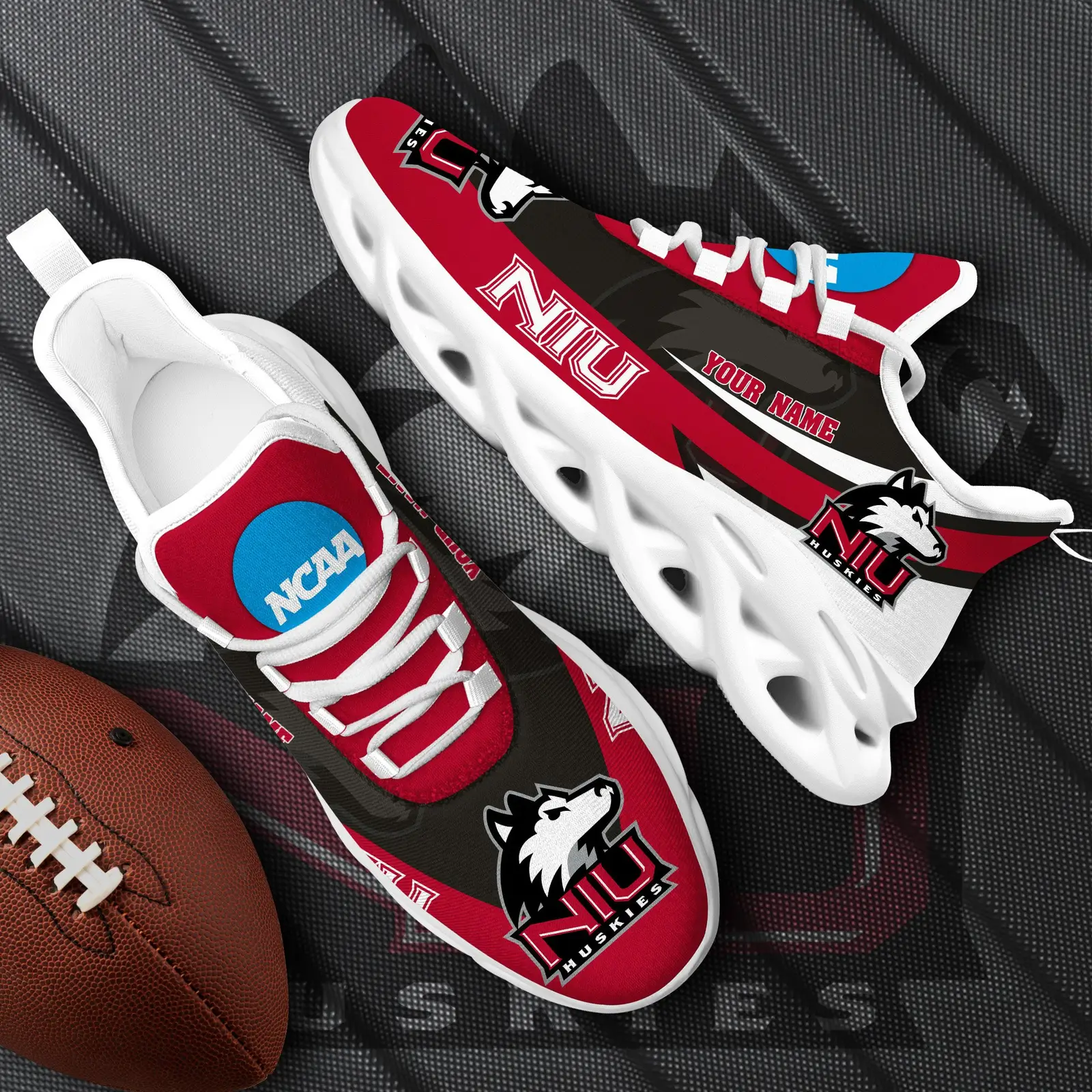 Northern Illinois Huskies White Max Soul Shoes 2026 Versions Custom Your Name, Sports Gift For Fan Ph019