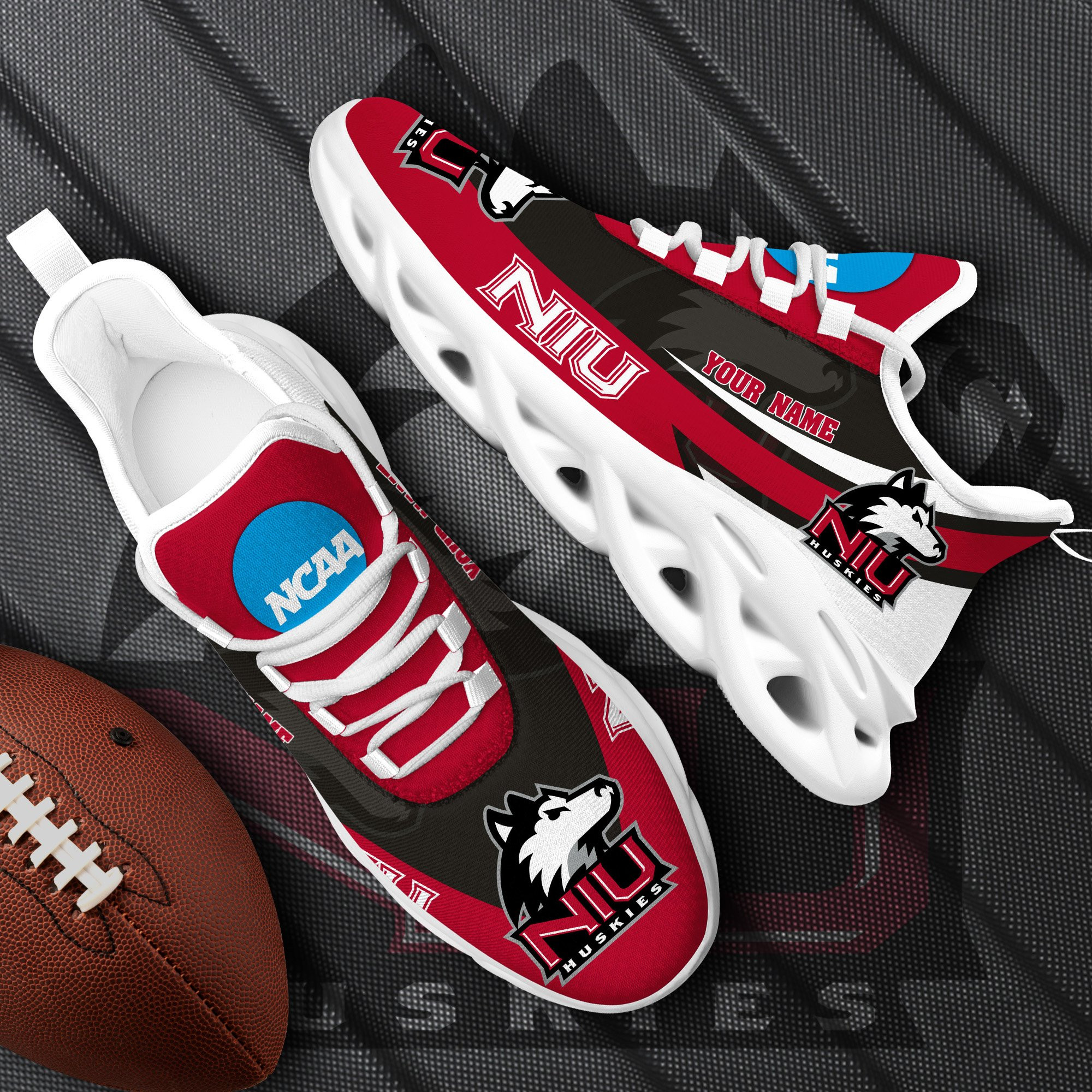 Northern Illinois Huskies White Max Soul Shoes 2026 Versions Custom Your Name, Sports Gift For Fan Ph019