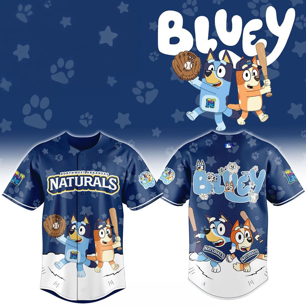 Northwest Arkansas Naturals Bluey Night Jersey 2026 Best Gifts For Baseball Fans