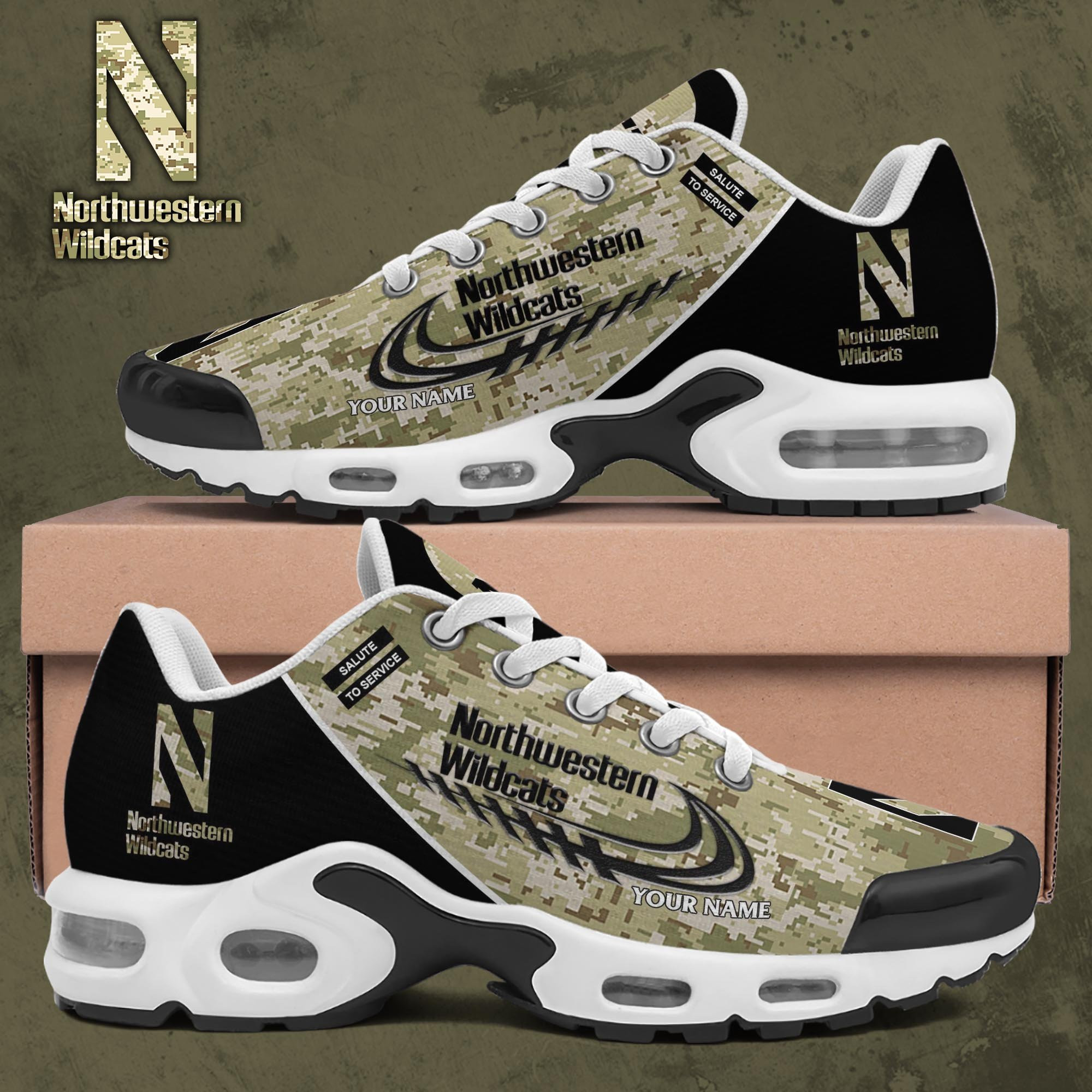 Northwestern Wildcats Shoes 2026 Version Custom Name, Camouflage Shoes, Gifts For Football Lovers Ph636 Northwestern Wildcats Shoes 2026 Version Custom Name, Camouflage Shoes, Gifts For Football Lovers Ph636 - Image 1